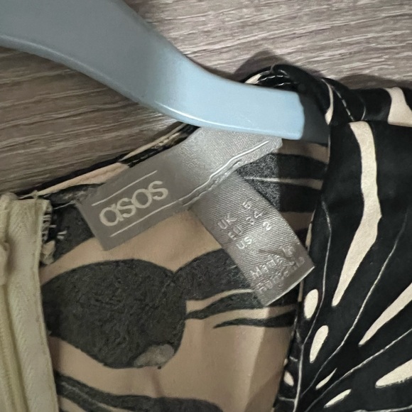 ASOS DESIGN wrap mini dress in mono tropical print - Picture 6 of 10